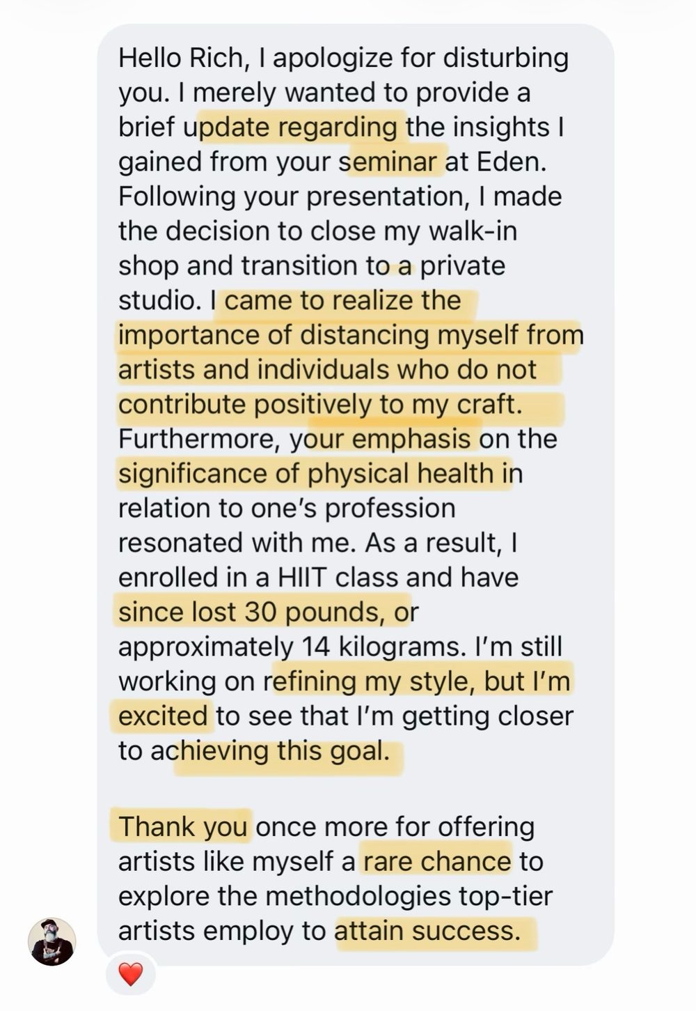 Review from fer.amaador on transforming his business