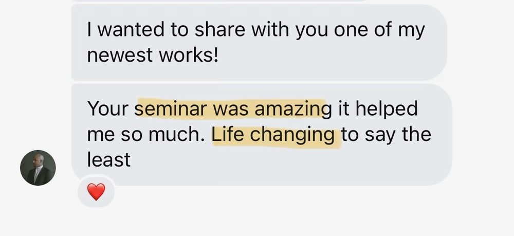 Review from inkedbyx_ on the seminar being life changing