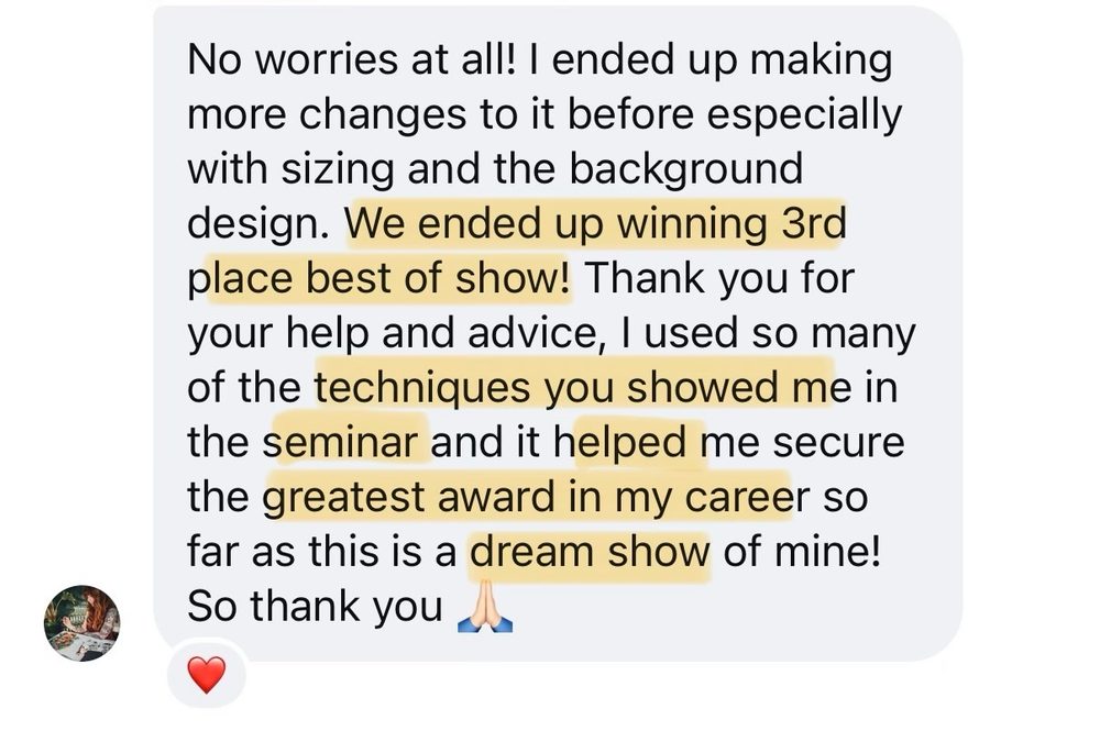 Review from maryssannetattoo on winning best of show